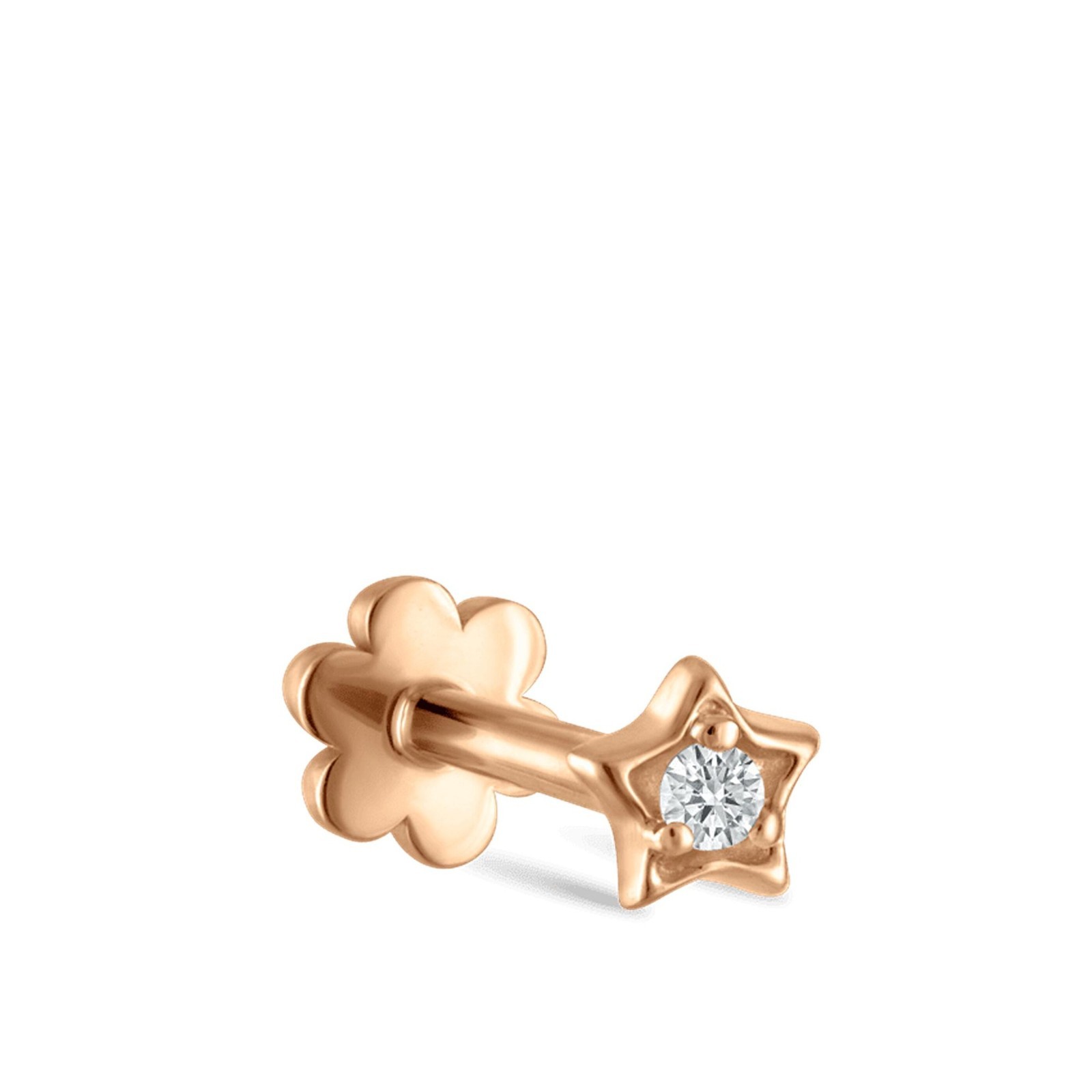 Gold Star Moissanite Helix Cartilage Stud 925 Sterling Silver