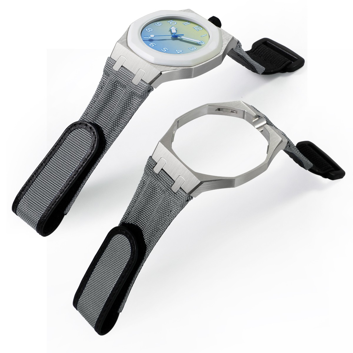 Stainless Steel Case Nylon Band Mod Kit for Swatch Royal Pop Watch Wrist Strap