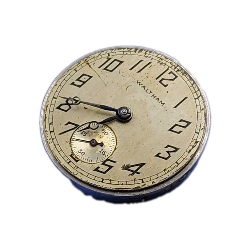 Waltham No 461 10L Movement Sunk Metal Dial Hands Watch Parts 2060
