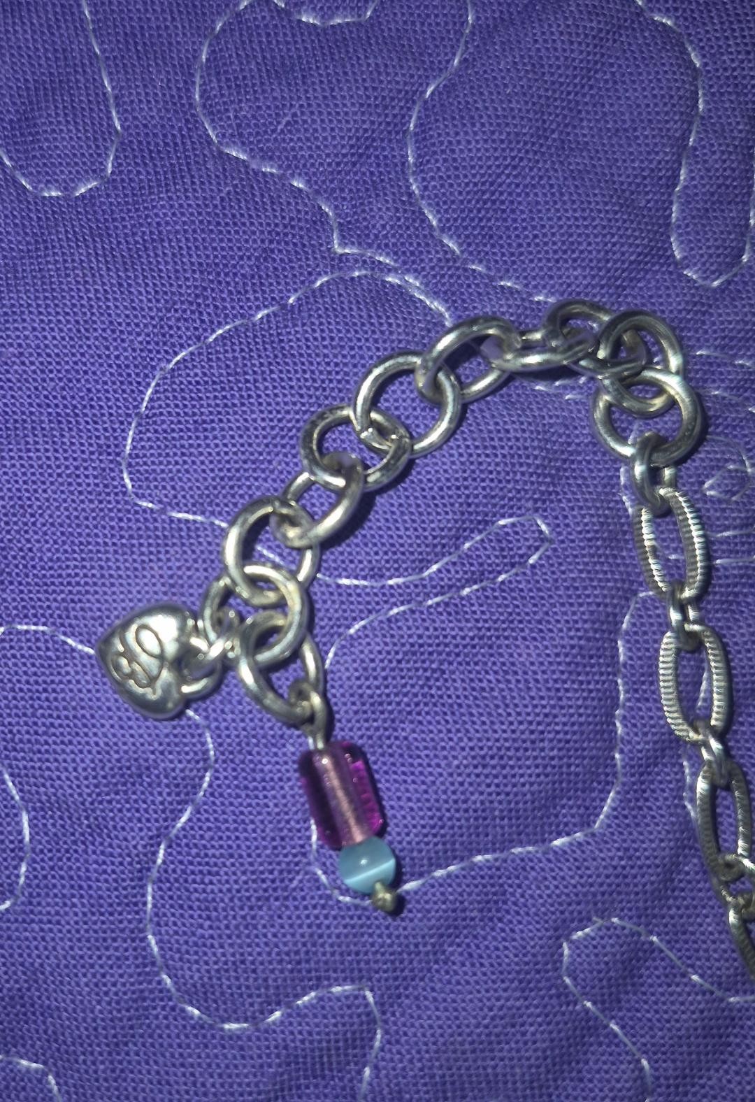 Brighton necklace, RARE, Brushed silver, lovely colorful large & small stones