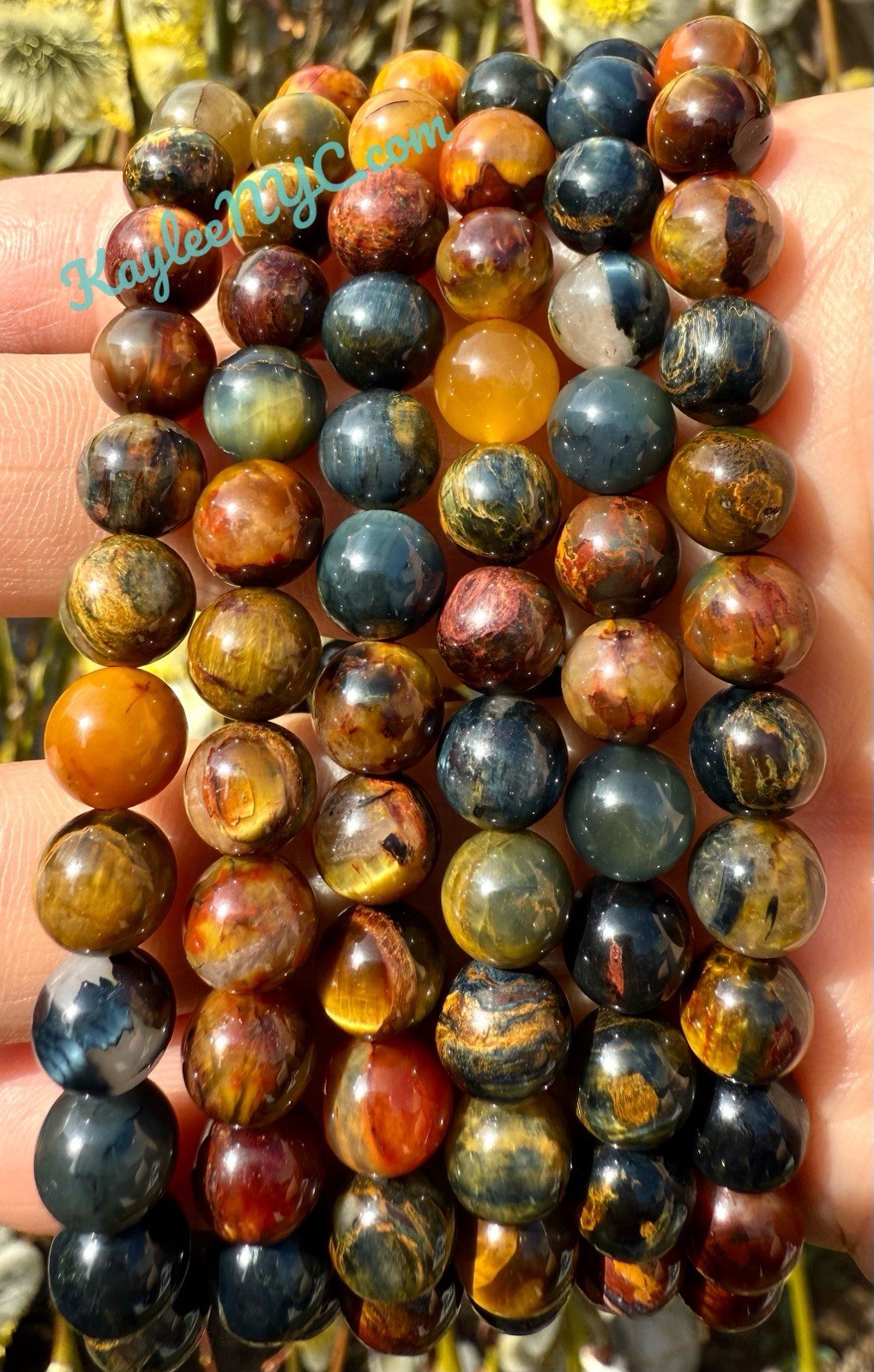 Wholesale 6 Pcs 7mm Pietersite Natural Crystal Healing Stretch Bracelet 7.5″