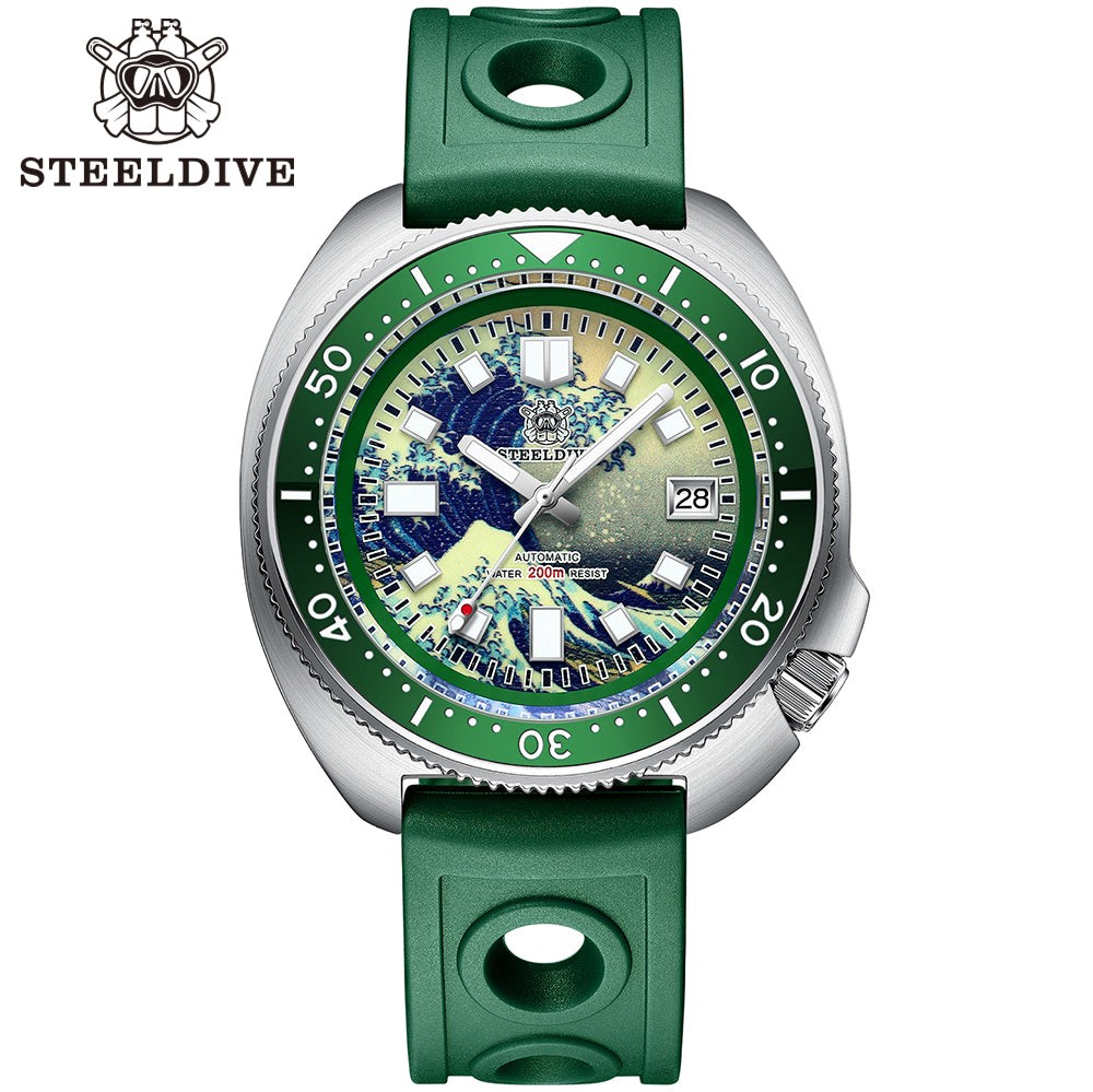 STEELDIVE SD1970J Mens 43.8mm 200M Automatic Dive Watch NH35 Sapphire Steel