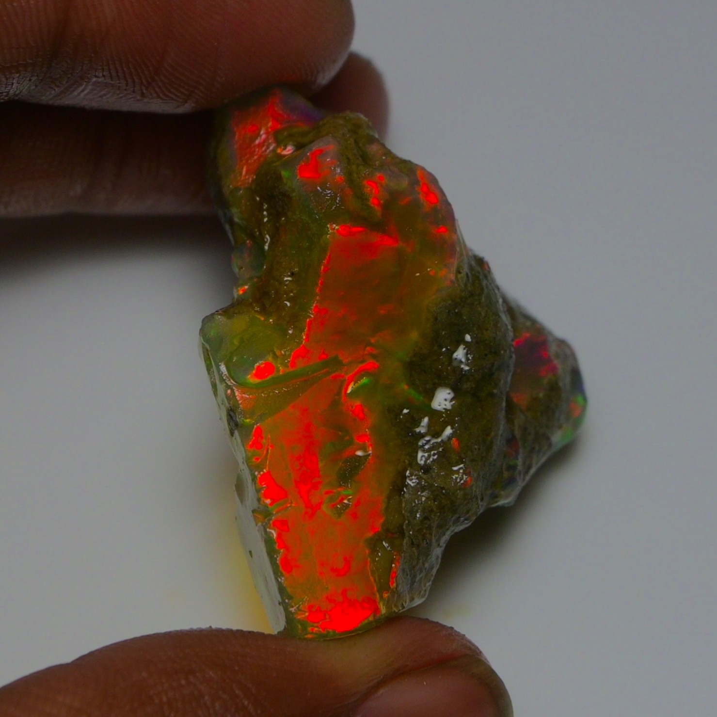 Ethiopian Oil Opal Specimen 84.05 cts Natural Rough Gemstone – Fire Opal Roug