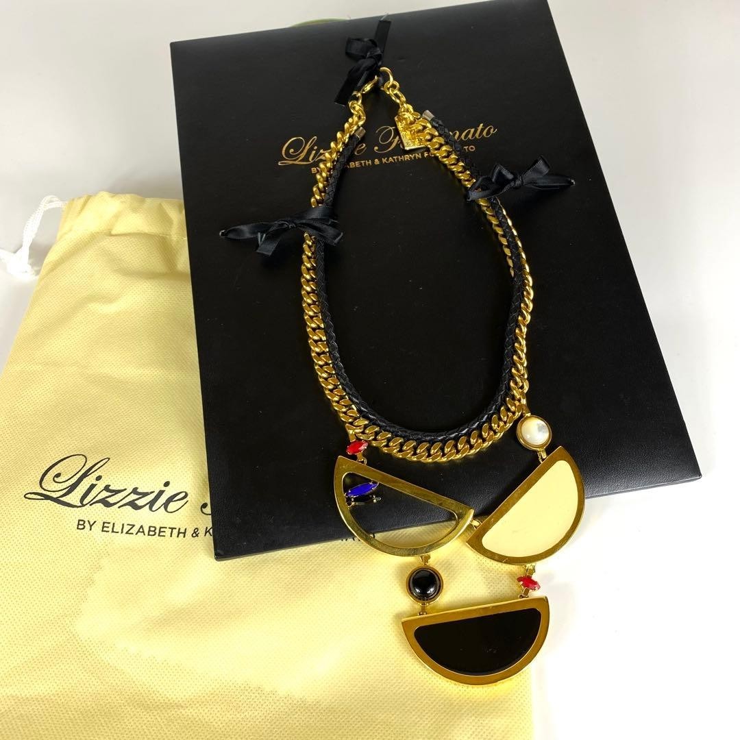Lizzie Fortunato Necklace Gold Tone Large Pendant Fashion Jewelry 46cm Used