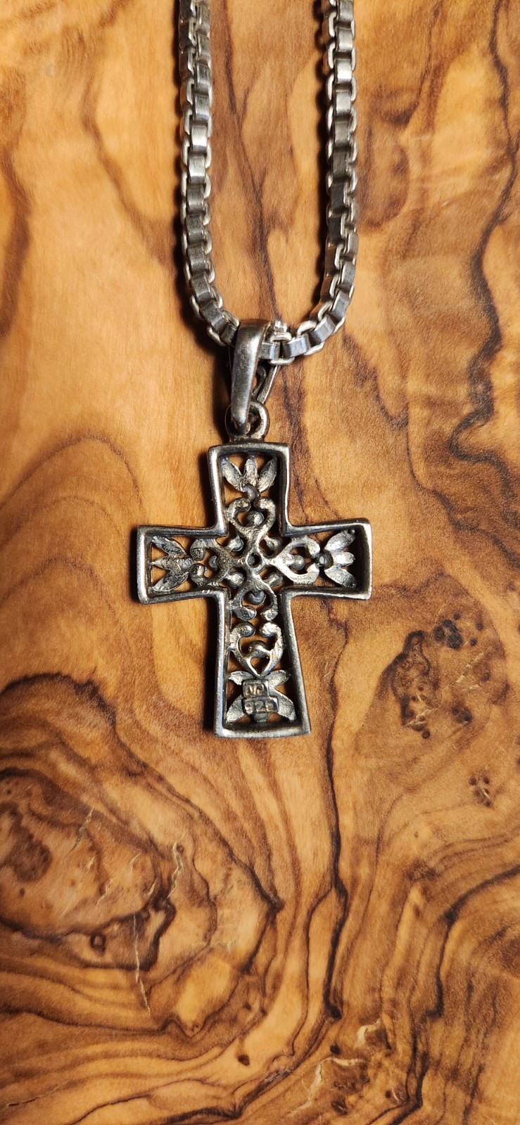 Retired Silpada True Faith Sterling Silver Cross Pendant Necklace 925 Italy Box