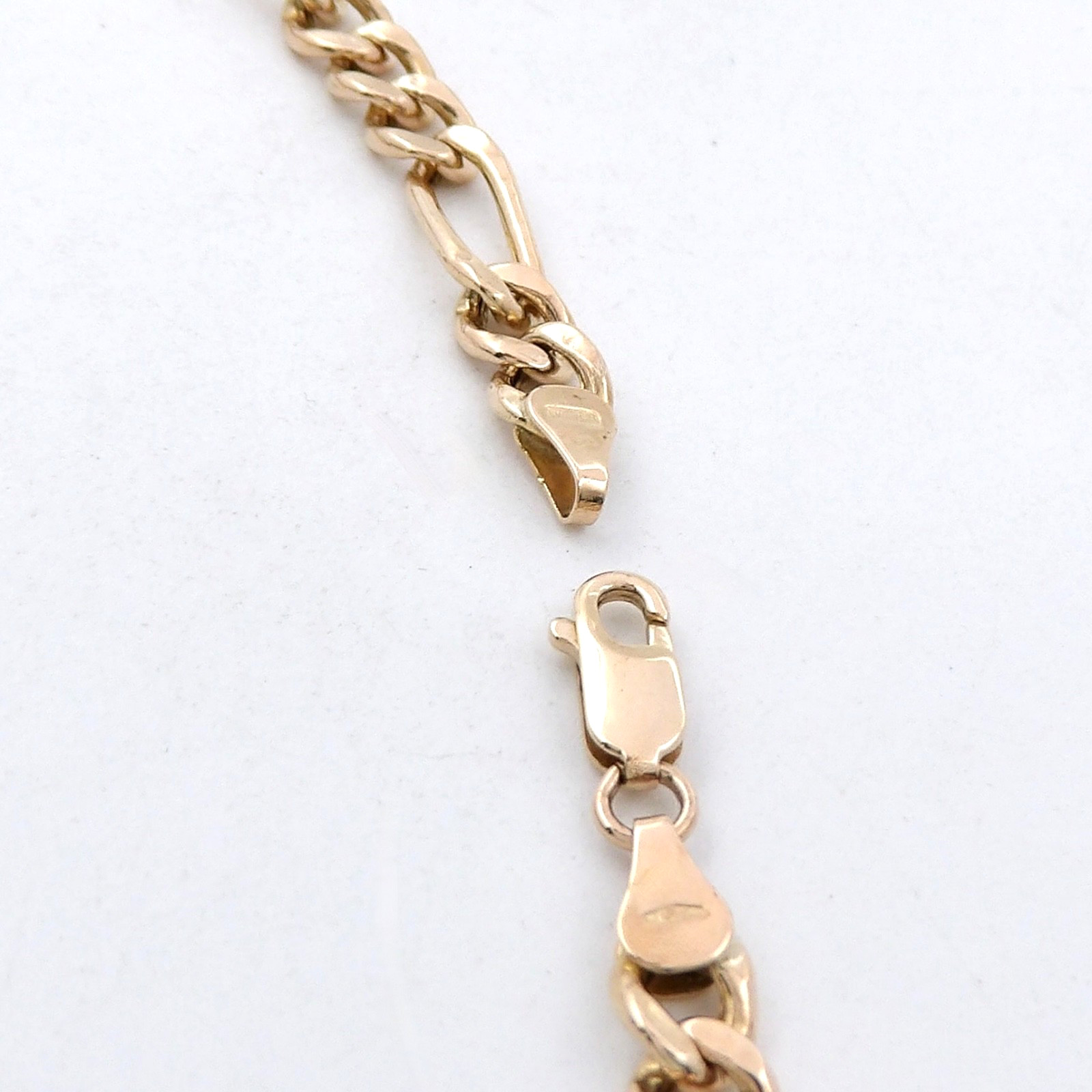 Solid 10k Gold Puffy Hollow Figaro Link Chain Necklace Italy 20.5in 5mm 11gr