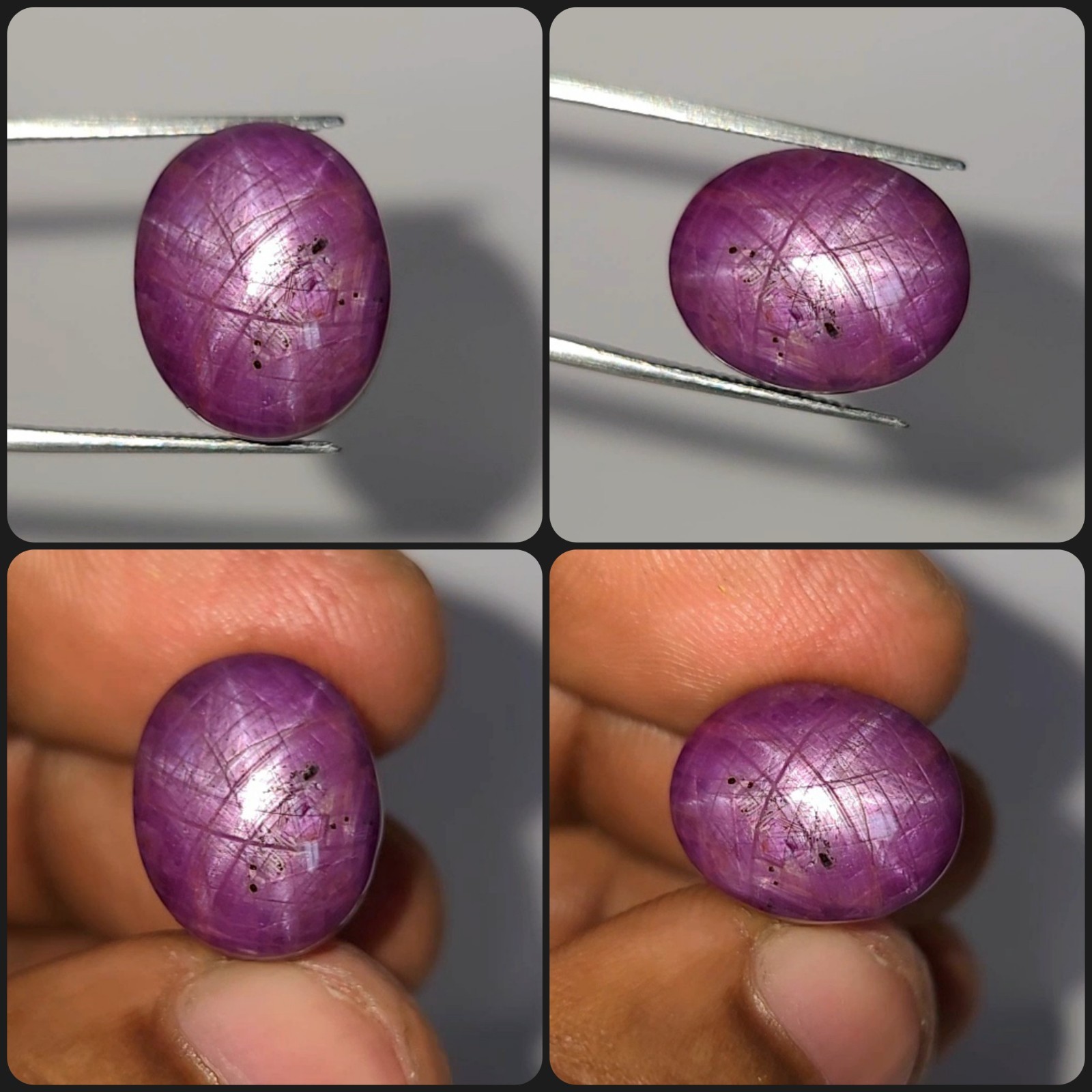 Natural 21.25 Ct Star Ruby Red Oval untreated Cabochon Loose Gemstone
