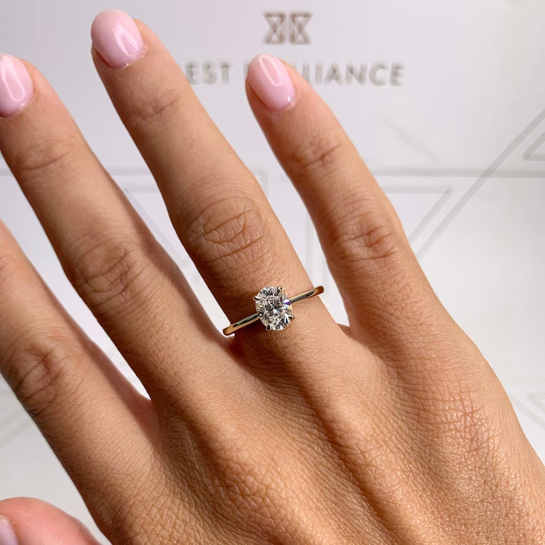 1.50Ct Oval Cut 14K Yellow Gold DEF I1-I3 Natural Diamond Engagement Ring UGL