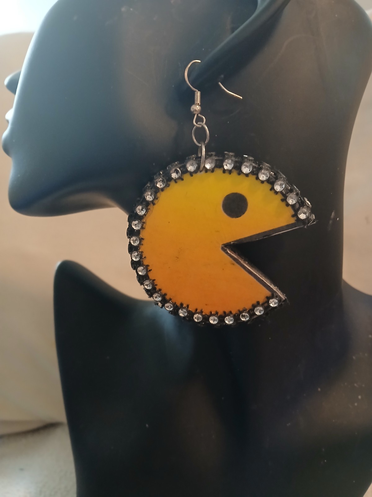 Unique One of a kind Hand Made Pacman And Ghost Earrings