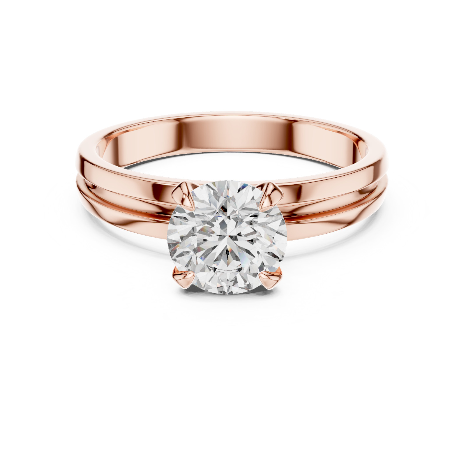 1 Ct Lab Grown Diamond IGI Certified Engagement Wedding Gold Ring 14 K F VVS