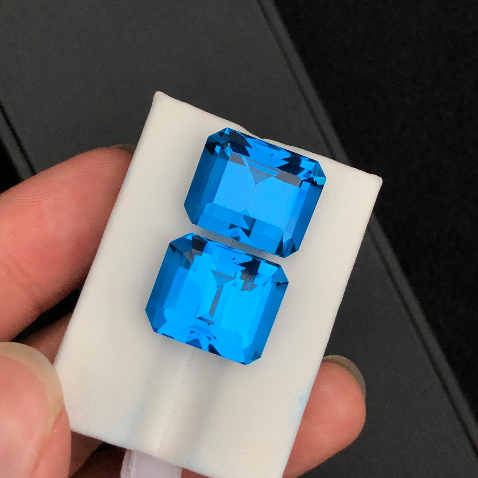 CT 43 Natural swiss blue londan topaz faceted cut Emrald octagan shape
