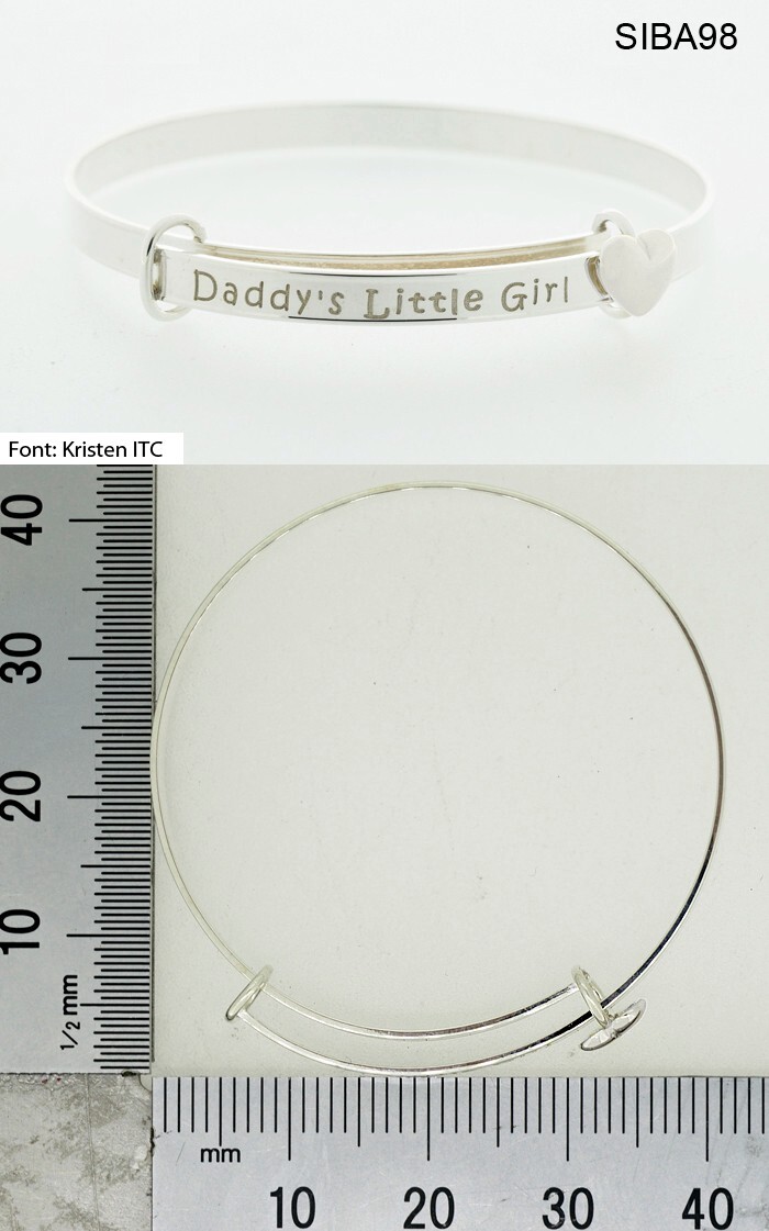 Daddy’s little Girl Heart Bracelet Bangle Silver Baby Shower Baptism Christening