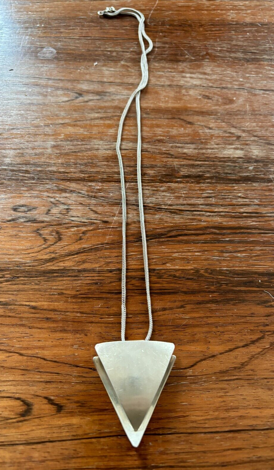 Scottish Silver Modernist Pendant Hallmarked Edinburgh 20 grams with 60cm Chain