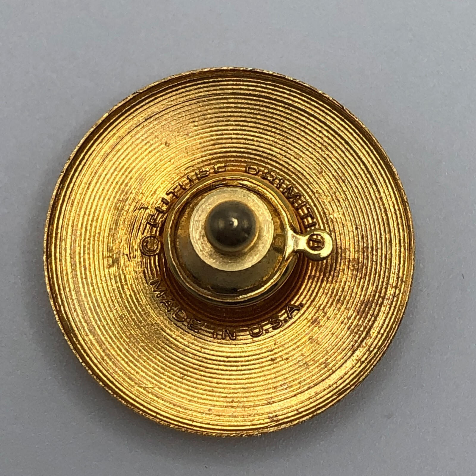 Vintage Cymbal Percussion Tie Tack Pin Future Primitive Gold