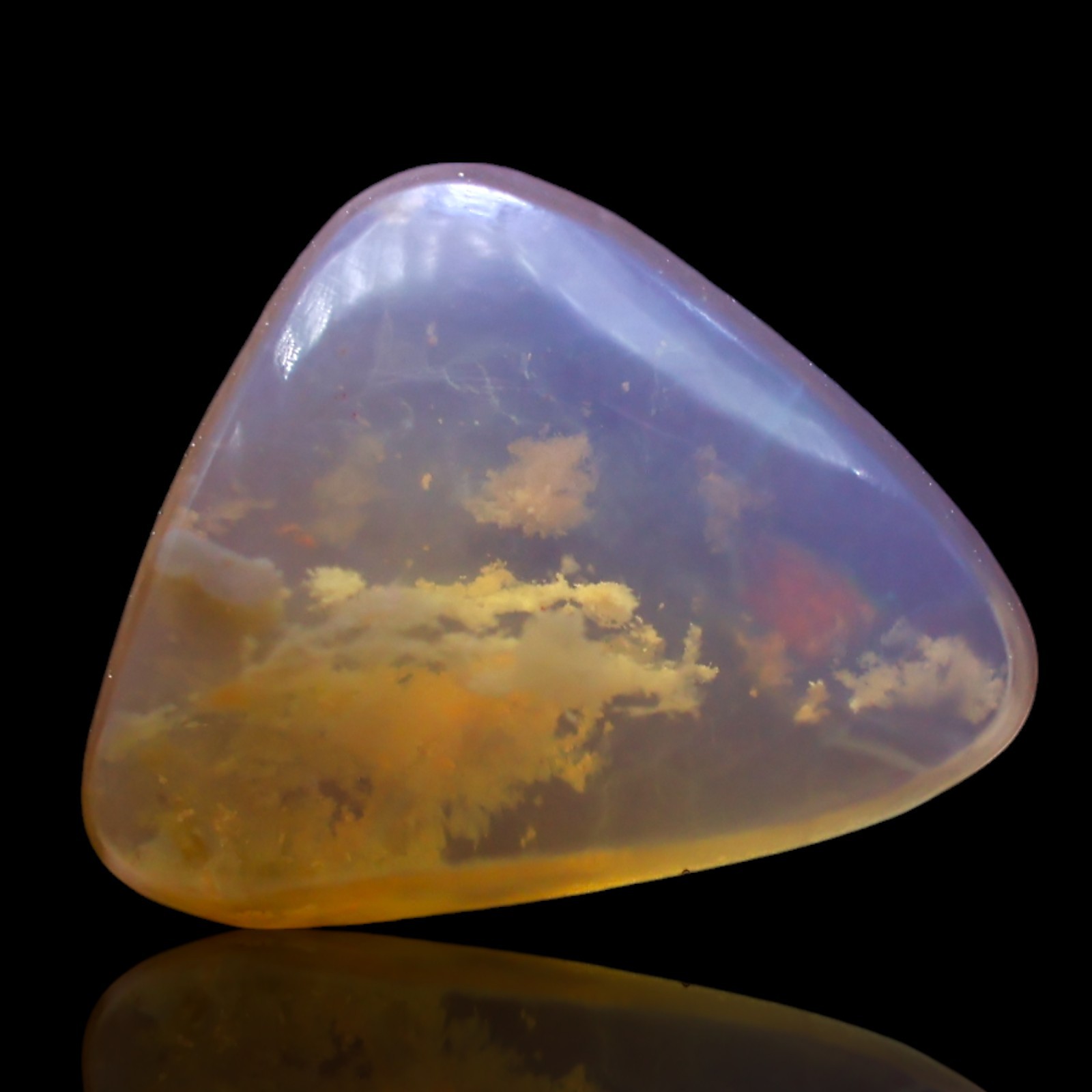 Natural Fire Opal Necklace Supply Trillion Cabochon 2.00 Cts 12x9x4 mm