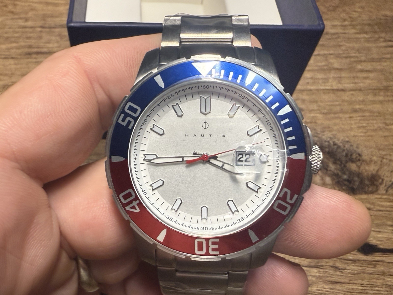 Nautis Admiralty Pro 200 4th of July Pepsi Blue Red Bezel White Dial 45mm UNWORN