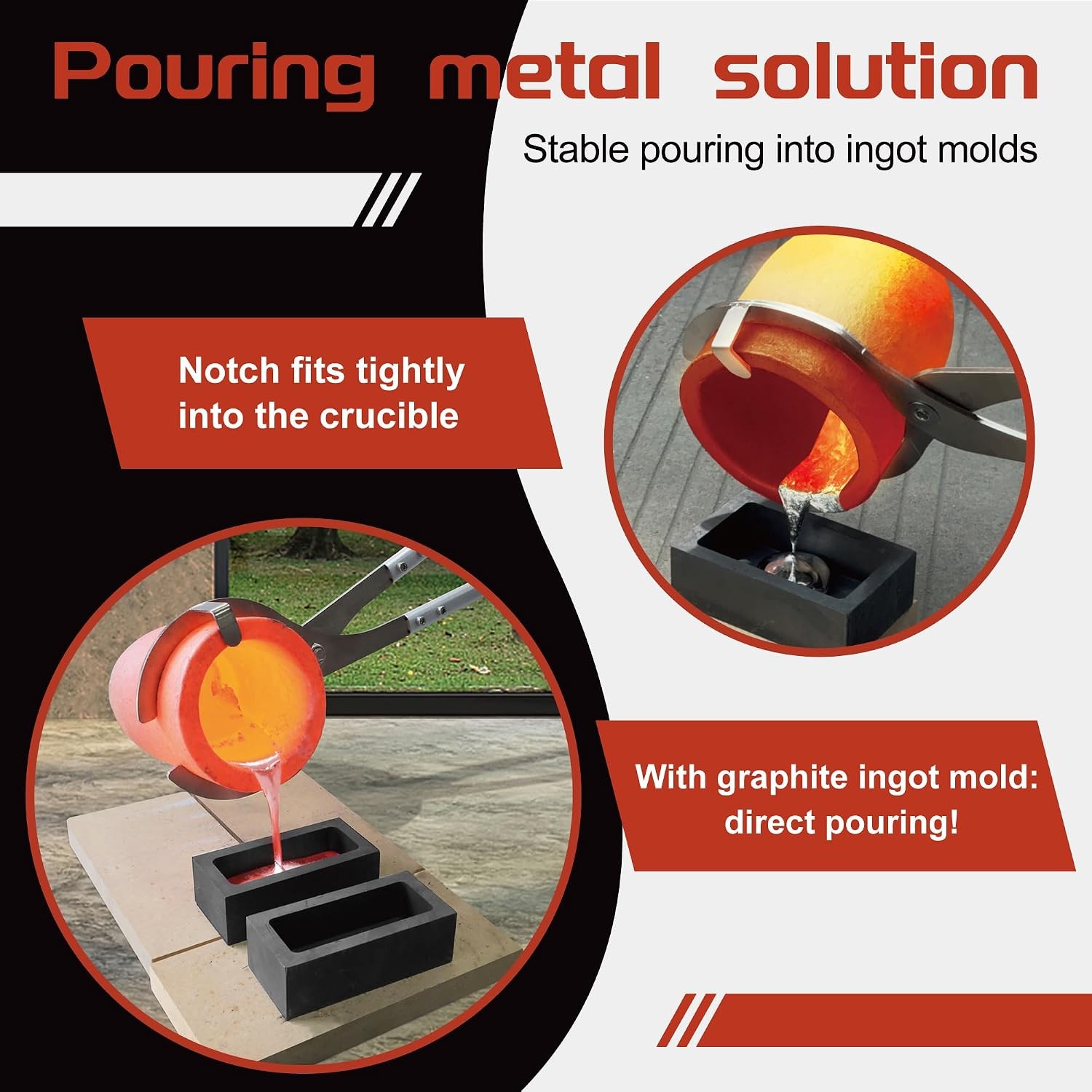 6kg Foundry Crucible Set with Tongs Ingot Mold Gloves