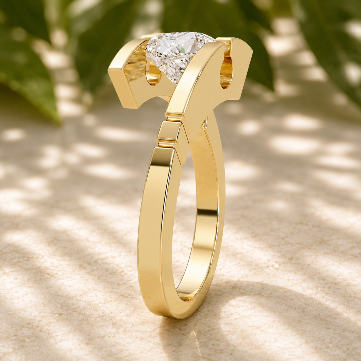 1.0 CT 925 Silver Princess Cut Lab Grown Diamond Bypass Tension Ring IGI DEF VVS