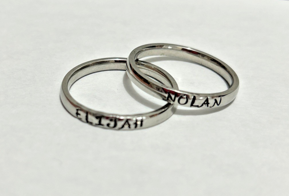 3mm Personalized Hand Stamped Stainless Steel Rings