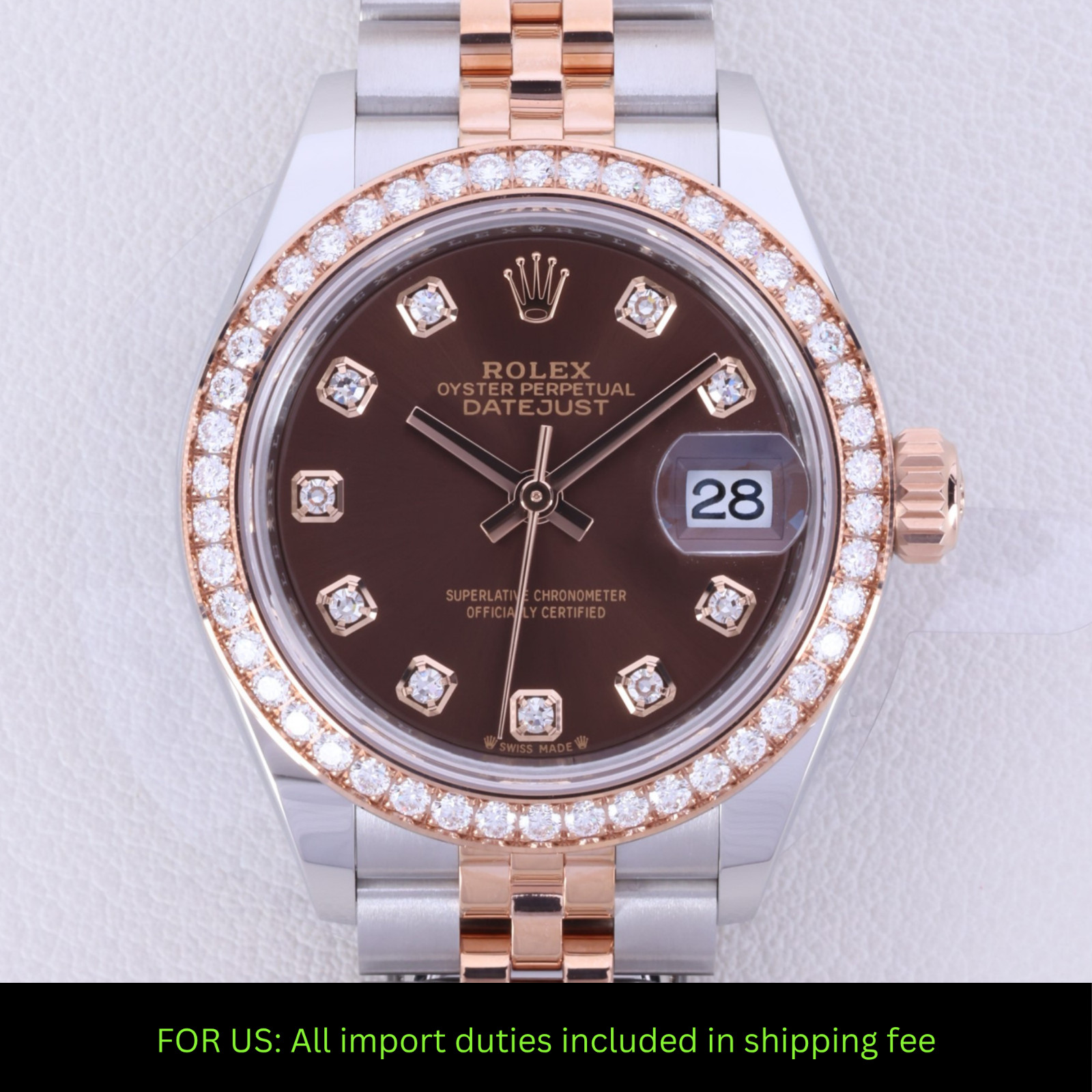 Rolex Lady-Datejust 28 279381RBR Chocolate Diamond Dial Jubilee NEW Box Papers