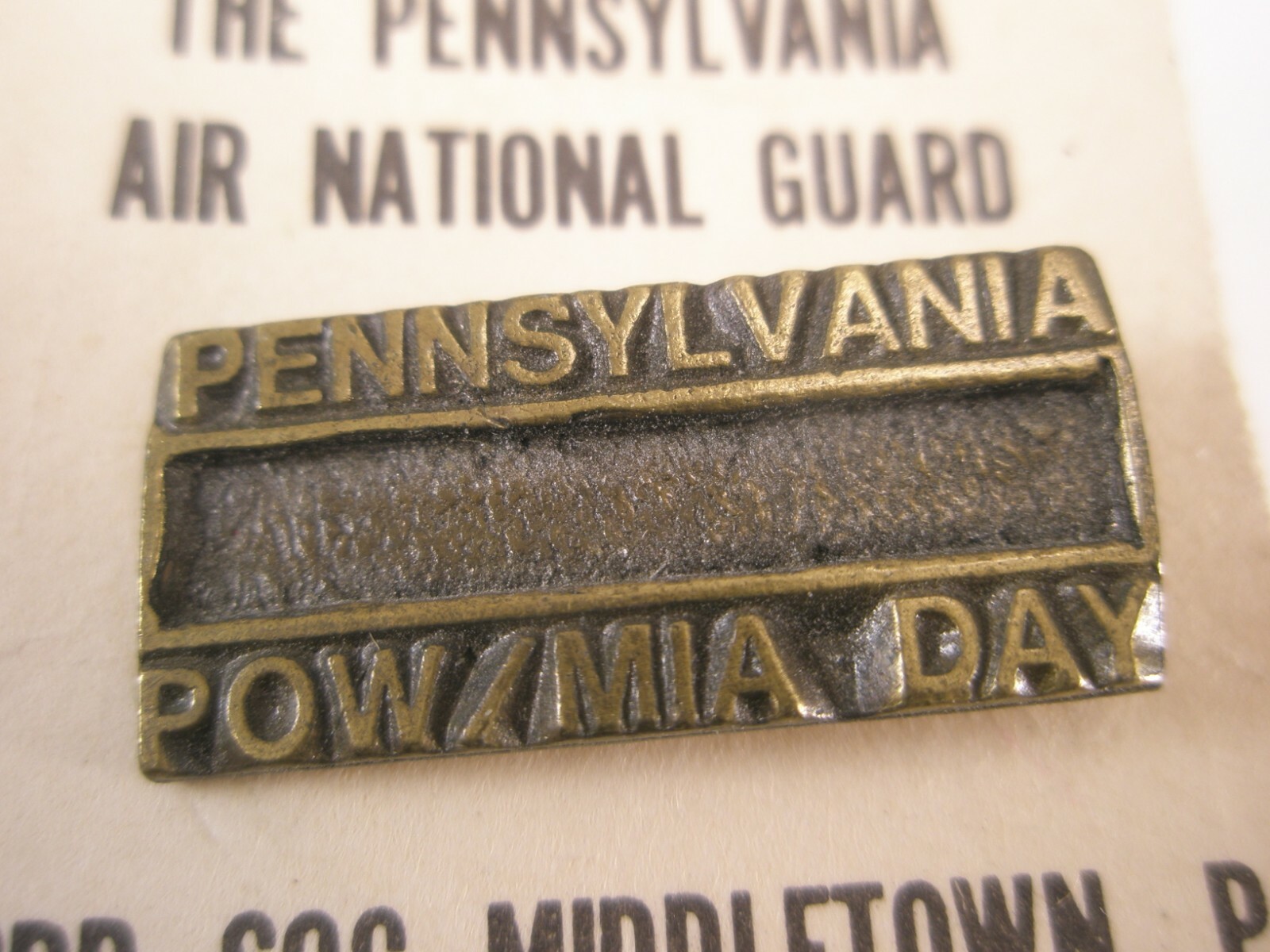 1984 Pennsylvania POW MIA Day 193rd SOG Air National Guard Vintage Lapel Pin h12