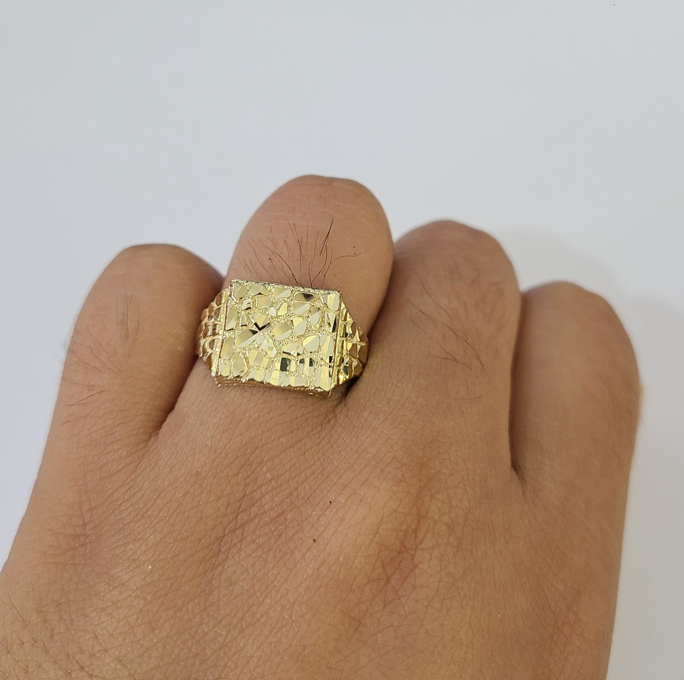 10k Nugget Ring Yellow Gold Women Men Real Genuine 10Kt