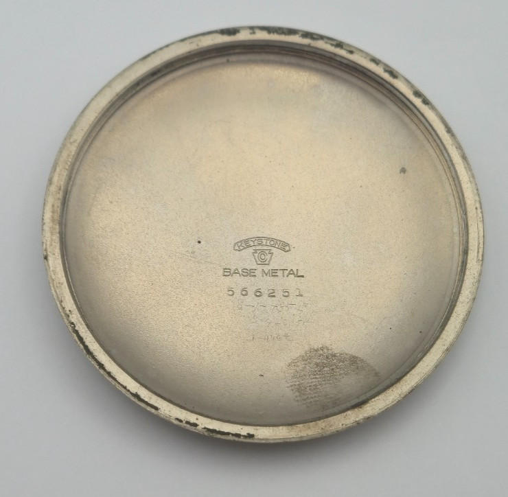 1909 Elgin Grade 291 16s 7J Pocket Watch Keystone Base Metal Runs