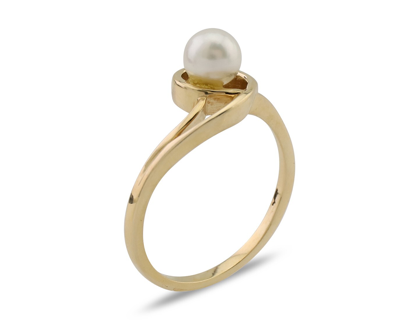 Women Natural Pearl Ring 14k Solid Yellow Gold Size 7.0