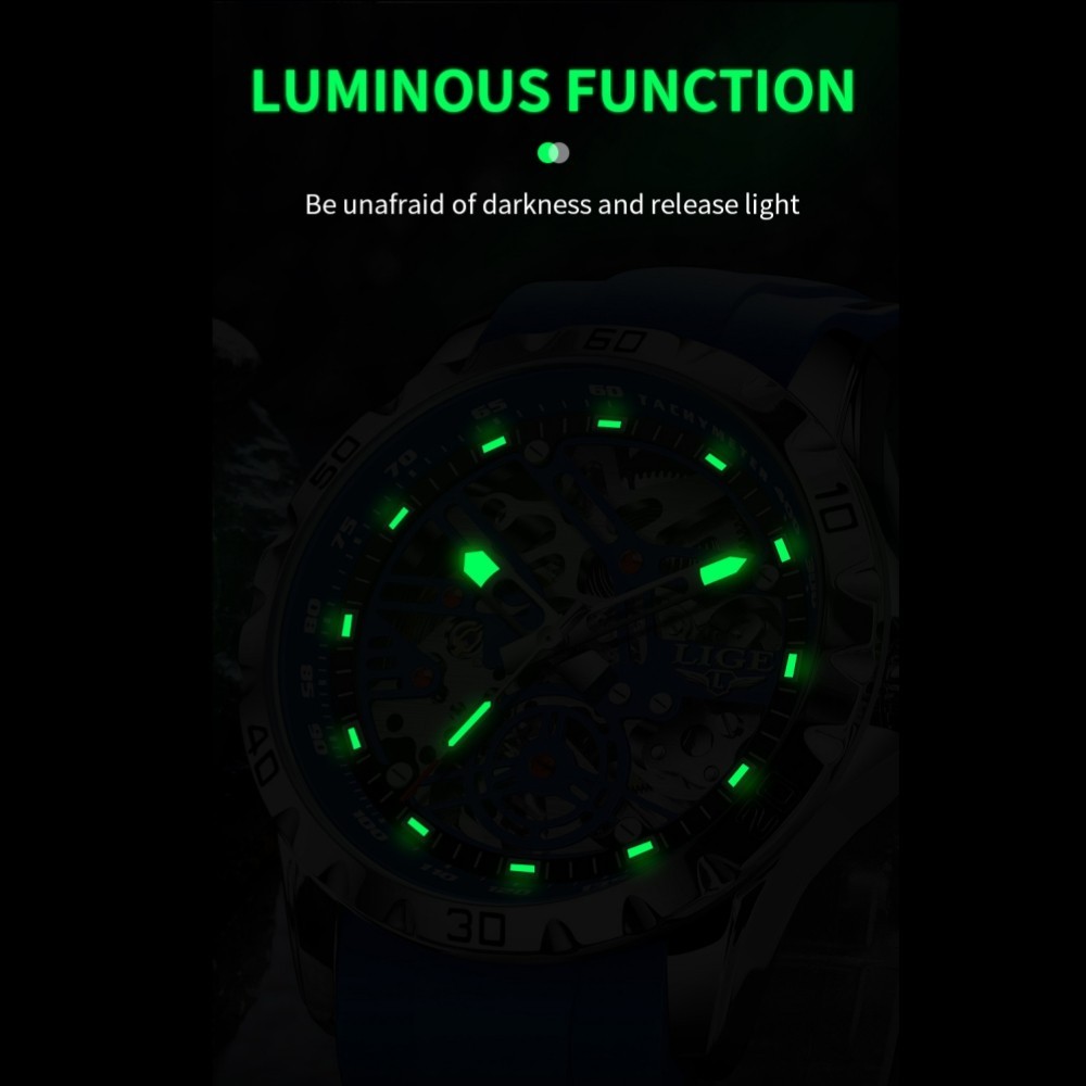LIGE Men Quartz Watch Automatic Mechanical Steel Casual Business Male Wristwatch