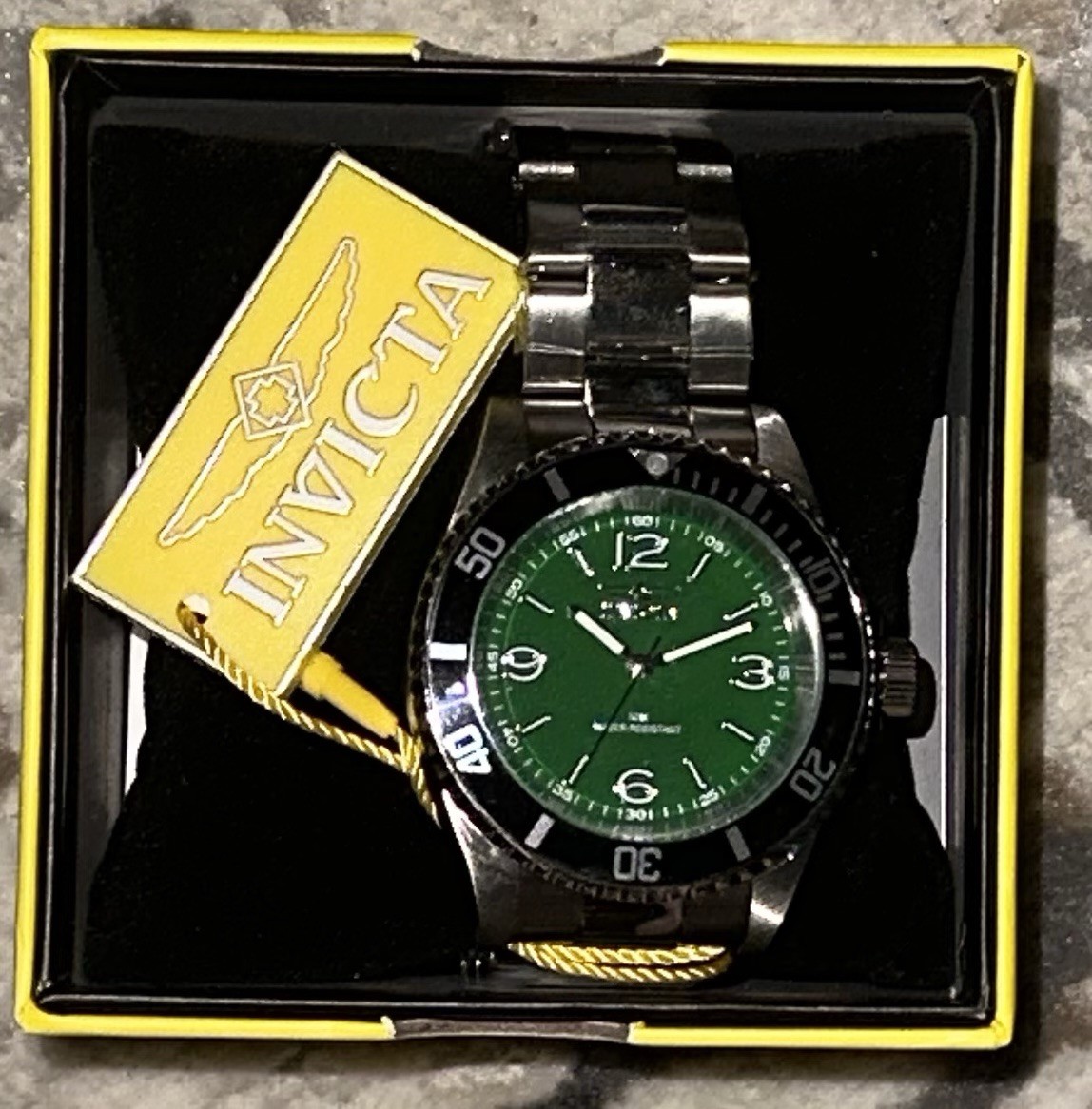 Invicta Specialty Men’s Watch 40mm-Steel 49346 Diver Style Green Face S/S NIB