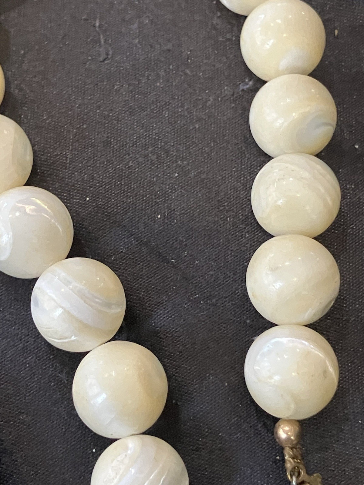 Vintage Chinese Export Mother Of Pearl MOP Cloisonne Enamel Beaded NECKLACE 33”