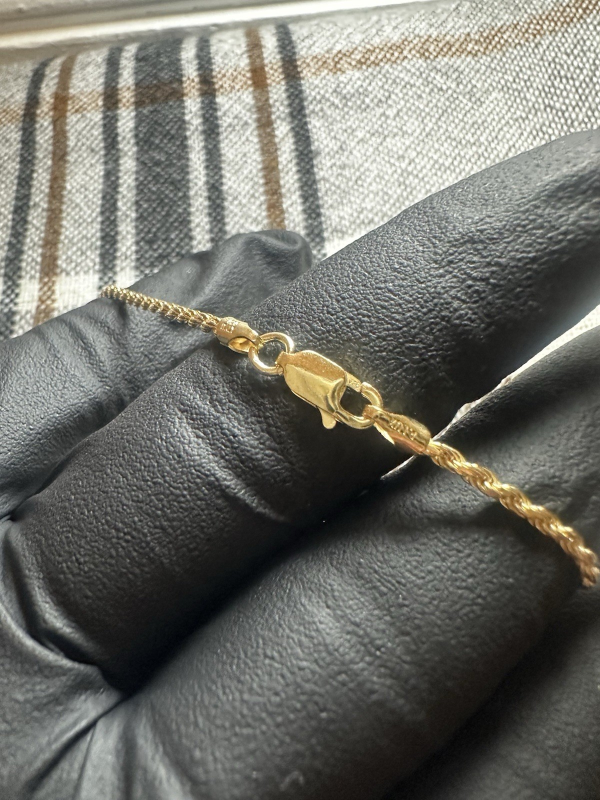 Gold Tone Rope Chain Bracelet 7 in Lobster Clasp Closure, No Main Stone