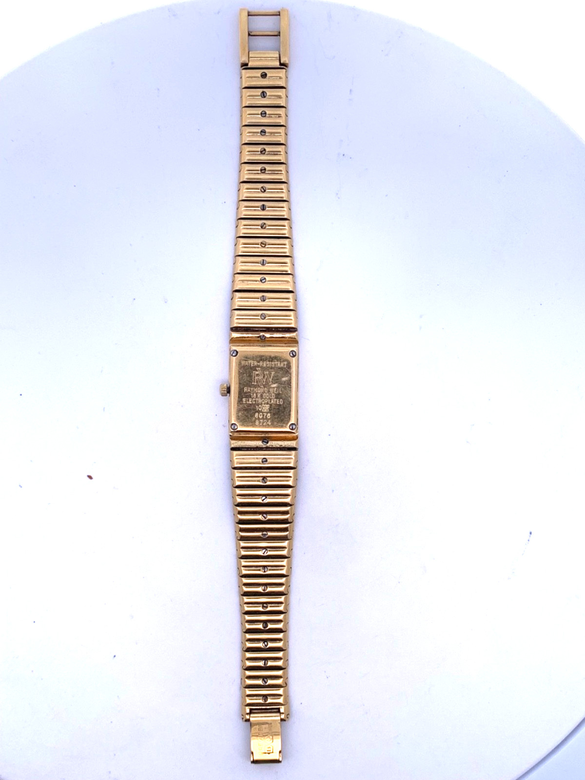 Vintage 80’s Raymond Weil 8076 18K Gold EP Two Tone Classic Ladies Tank Watch