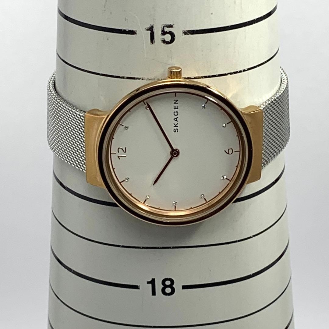 Skagen SKW2616 Quartz Womens Watch White Dial Gold Case New Battery Working