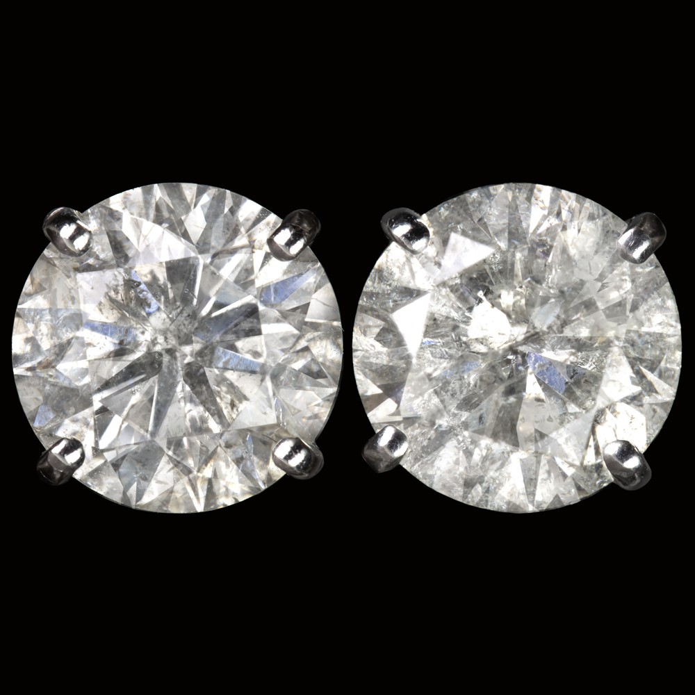 4.40ct VERY GOOD CUT NATURAL DIAMOND STUD EARRINGS ROUND CUT WHITE GOLD 4.5ct