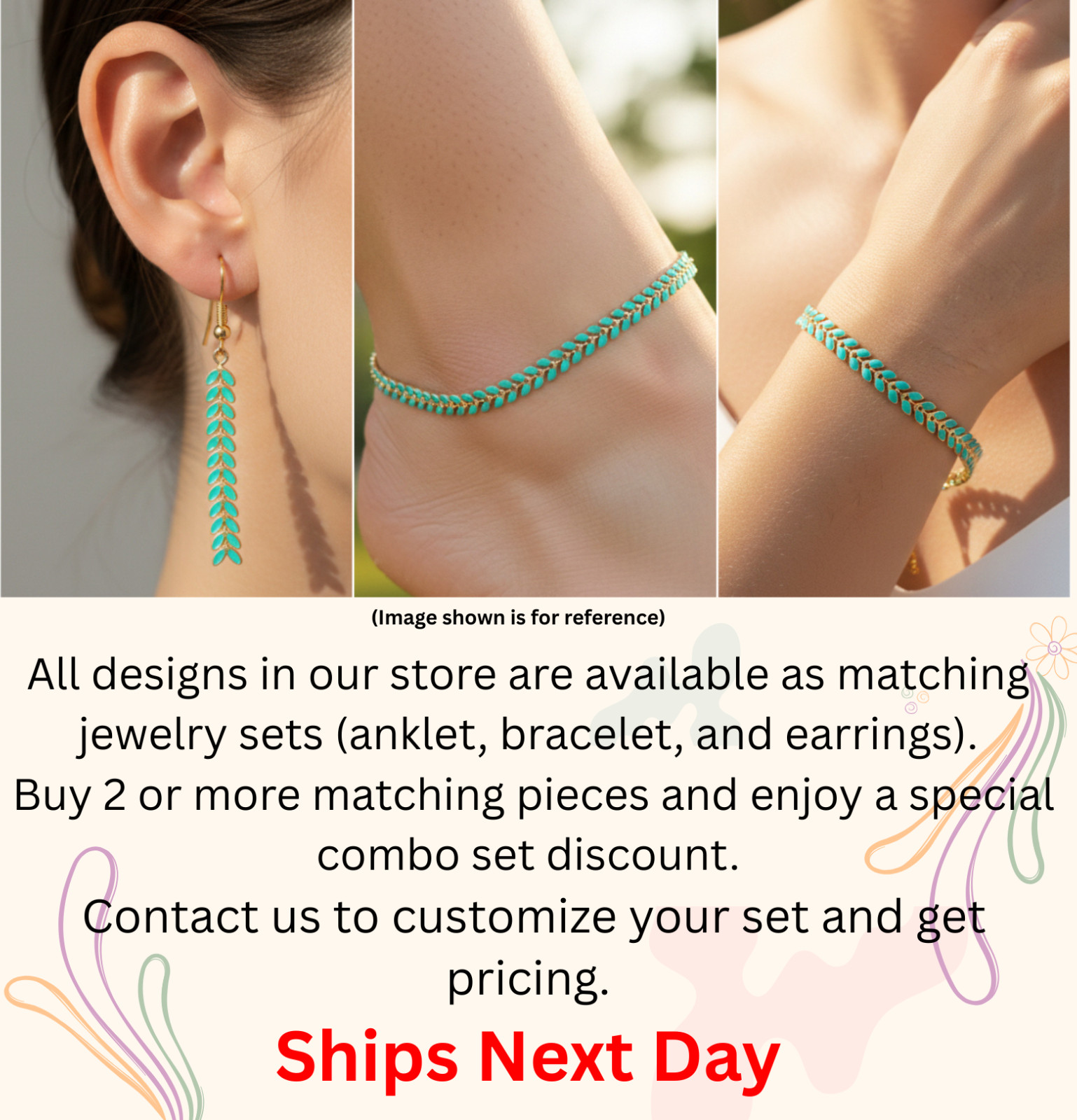 Elegant Turquoise Beaded Anklet 925 Silver Plated Minimalist Chain Blue Stone