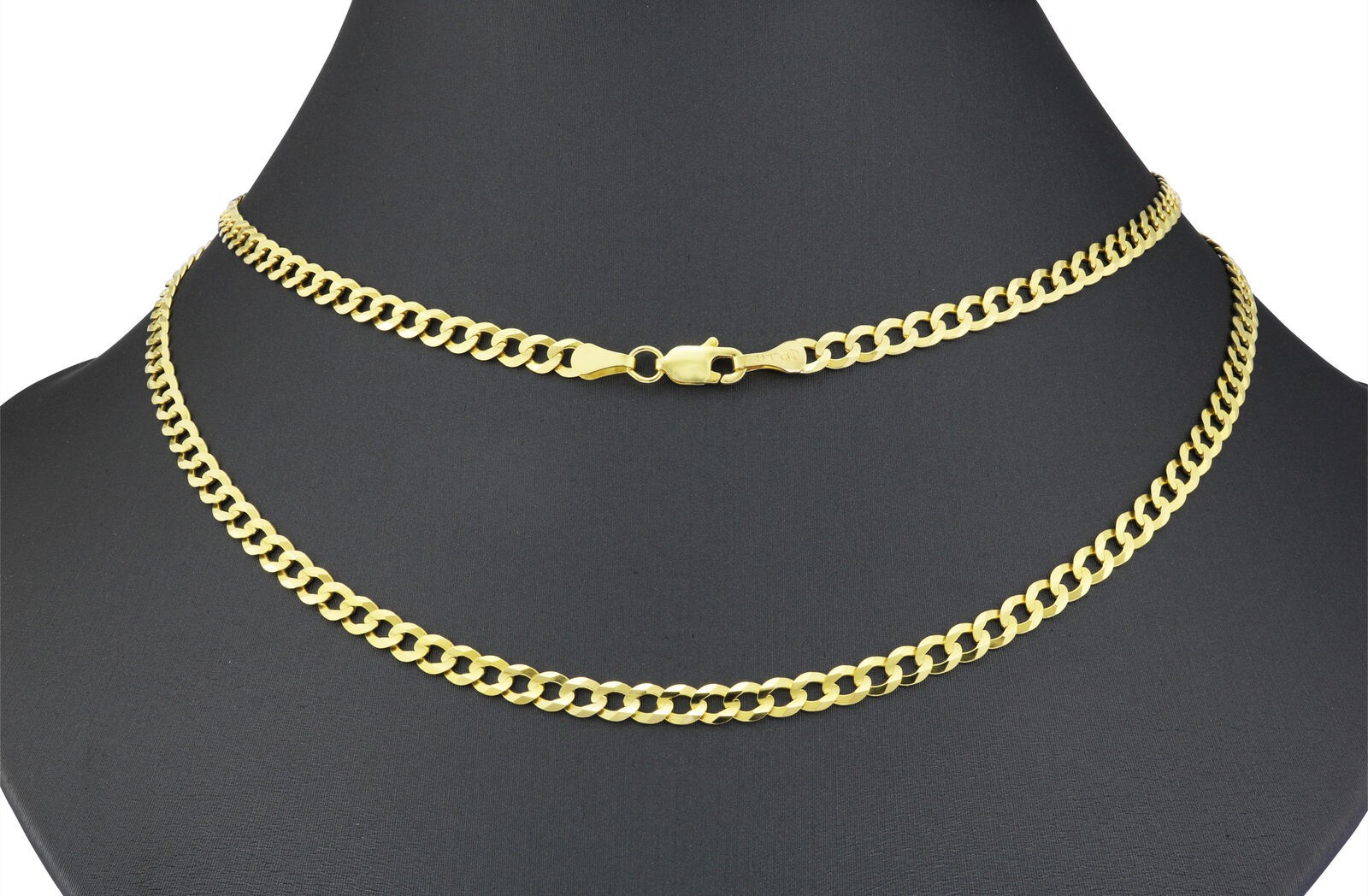 Men&Women’s 18K Gold Filled Tarnish-FREE 2mm Thin Cuban Curb Chain Necklace P70G
