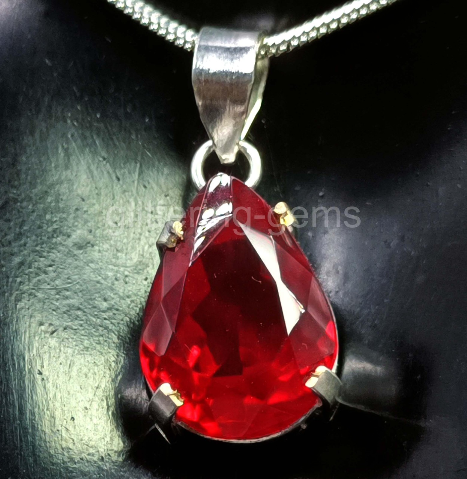 32.5 Ct Natural Red Ruby Pendant Pear Cut IGL Certified Loose Gemstone 5JSS