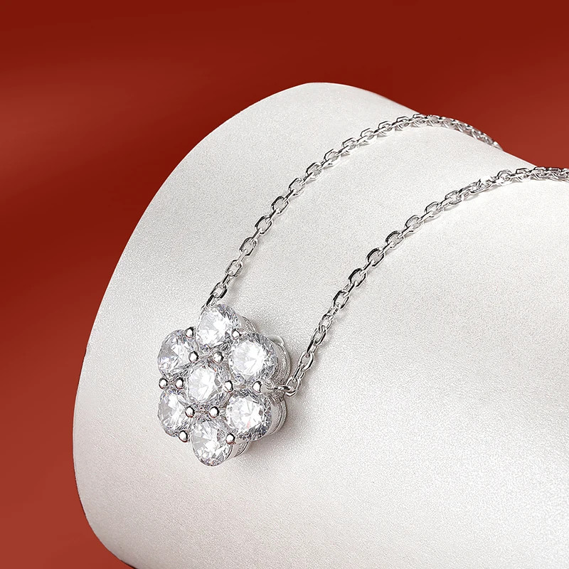 Top Quality Real Moissanite Pendant Necklace 925 Sterling Silver Party for Women
