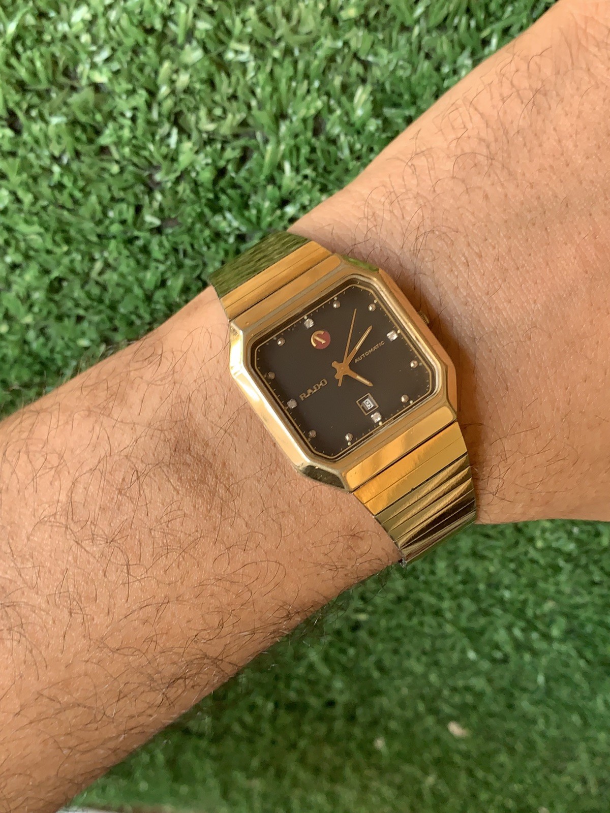 Vintage Rado Automatic Gold-Tone Watch 32mm x 35mm Classic Rectangular Original