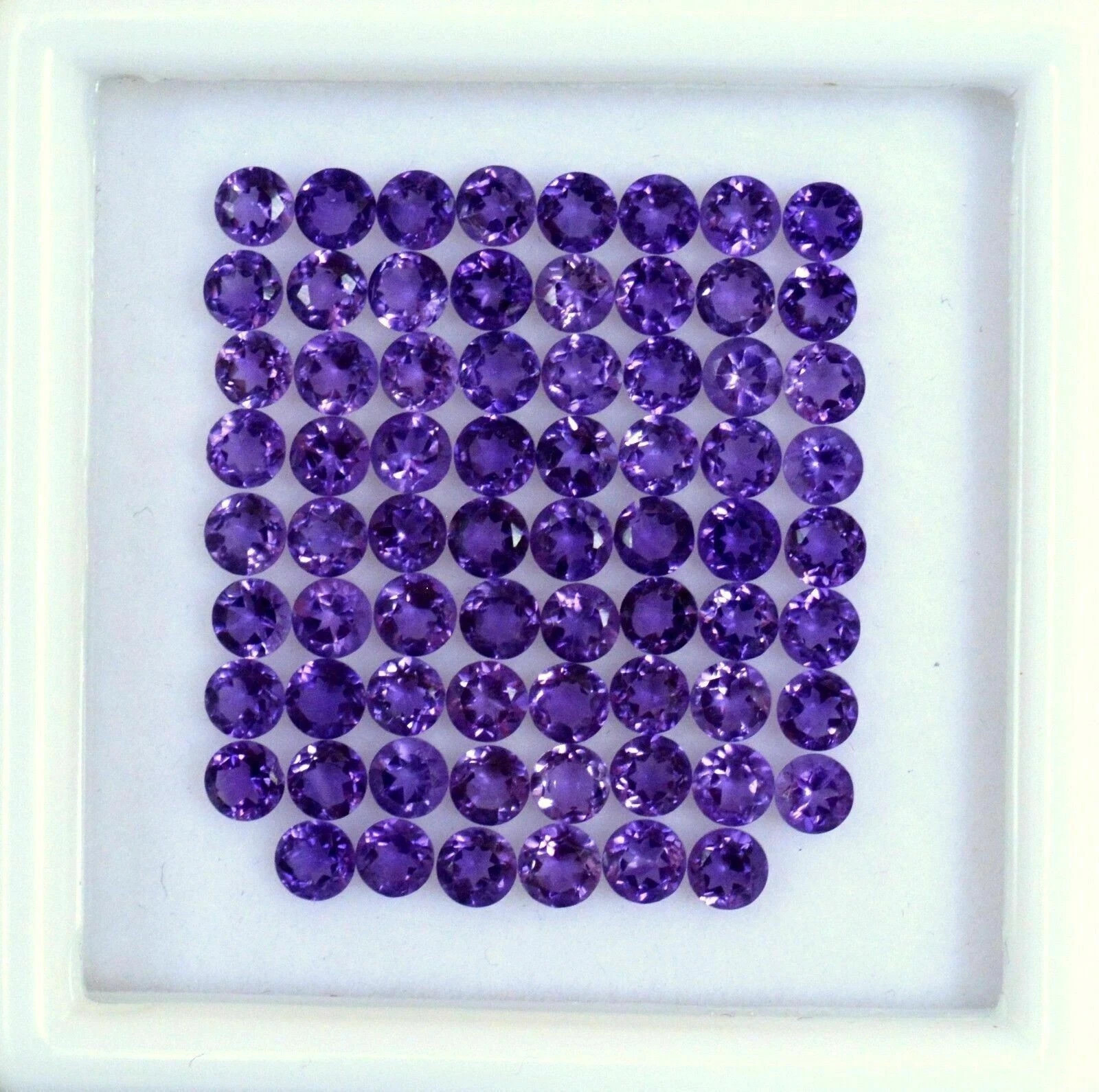 Natural Amethyst 6mm Round Cut 60 Pcs Loose Certified Gemstones Lot+ Free Gift