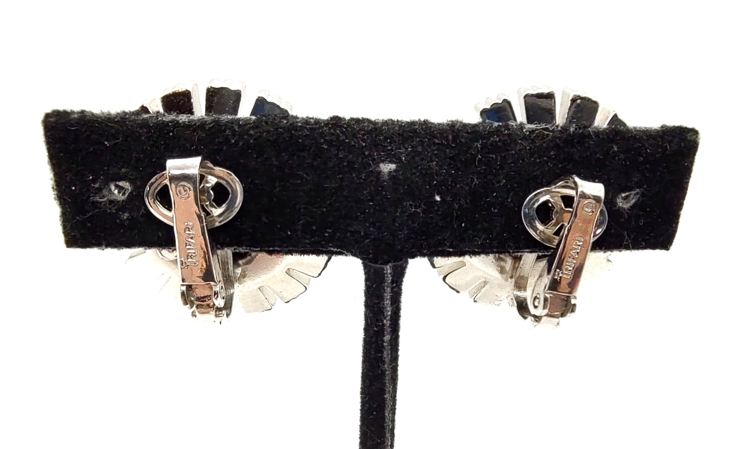 Crown Trifari Alfred Philippe Sparkling Rhinestone Earrings Great Condition!