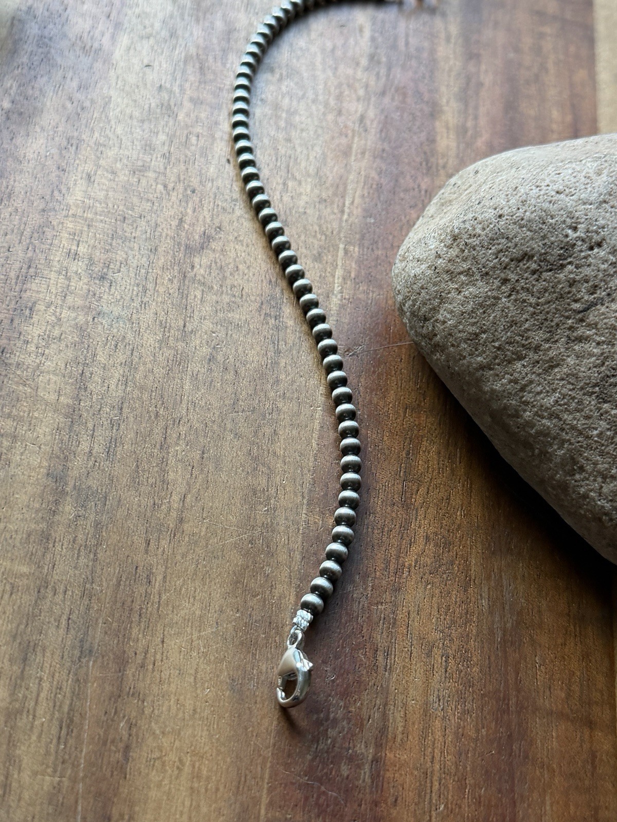 Necklace Extender Sterling Silver Pearls Bead 4mm 8 Inch