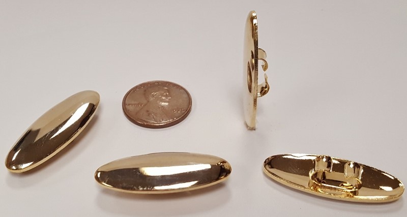 6 VINTAGE SMOOTH OVAL BOLO TIE CLIPS GOLD PLATED OVAL 31x13mm. SCARF CLIPS N508