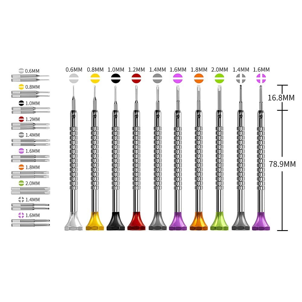 10-Piece Precision Watch Screwdriver Set with Extra Blades for Jewelry & Eyeglas