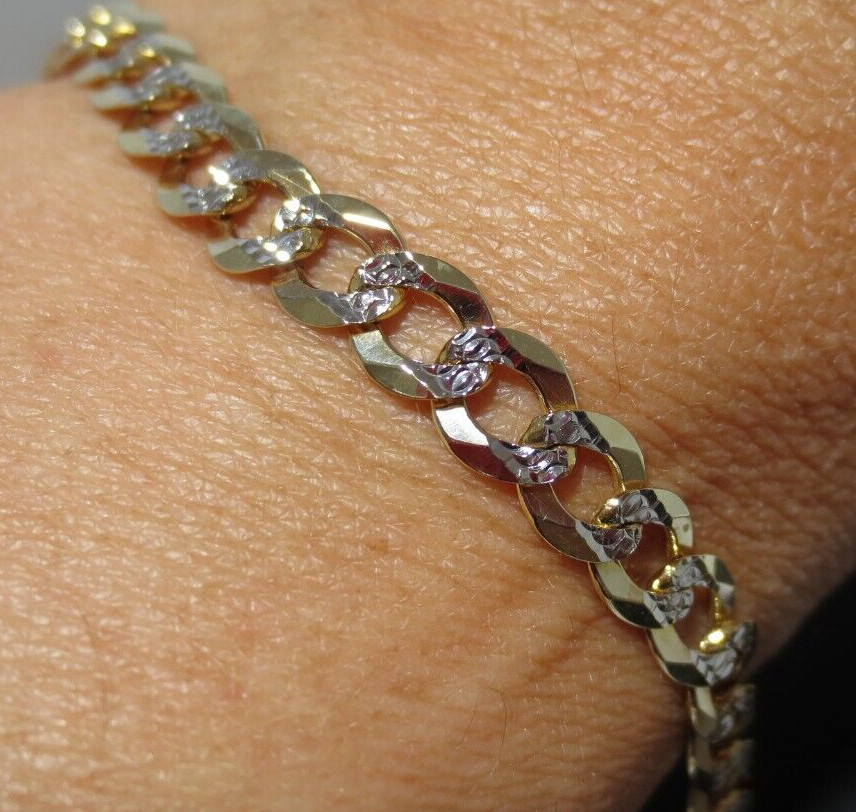 10K 2TONE MIAMI CUBAN CURB LINK CHAIN 9″ LONG 5.75 MM WIDE 7.21 grams (AI-1819)