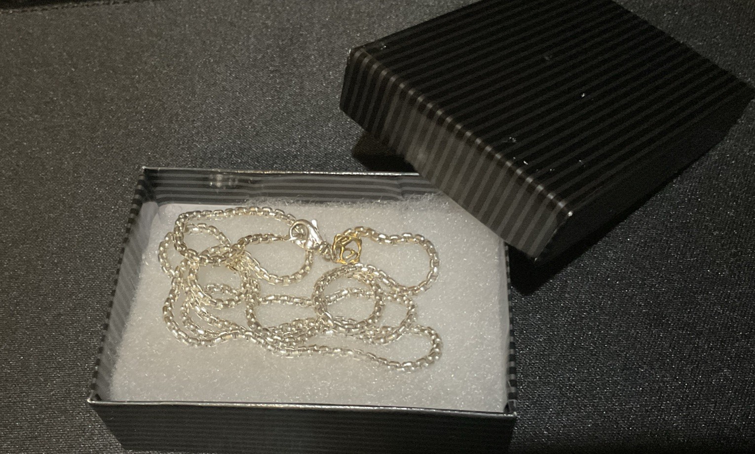 DAVID YURMAN Sterling Silver Box Chain 2.7mm x 24” With 14kt Gold Logo Necklace