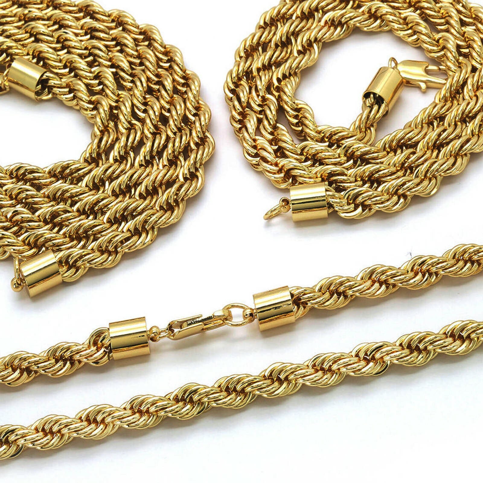Cubic-Zirconia House Trap Pendant stardust 36″ Rope Chain Jumbo Gold Plated
