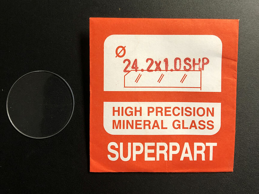 1.0mm Thick Flat Round Mineral Glass Watch Crystal 24.1mm – 25.0mm Diameter