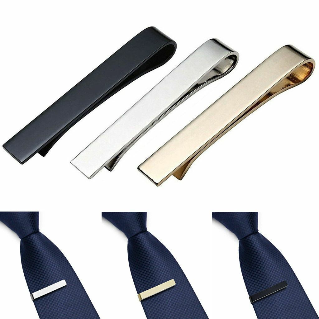 Mens Gentleman Metal Simple Necktie Tie Bar Clasp Clip Clamp Pin Party Wedding